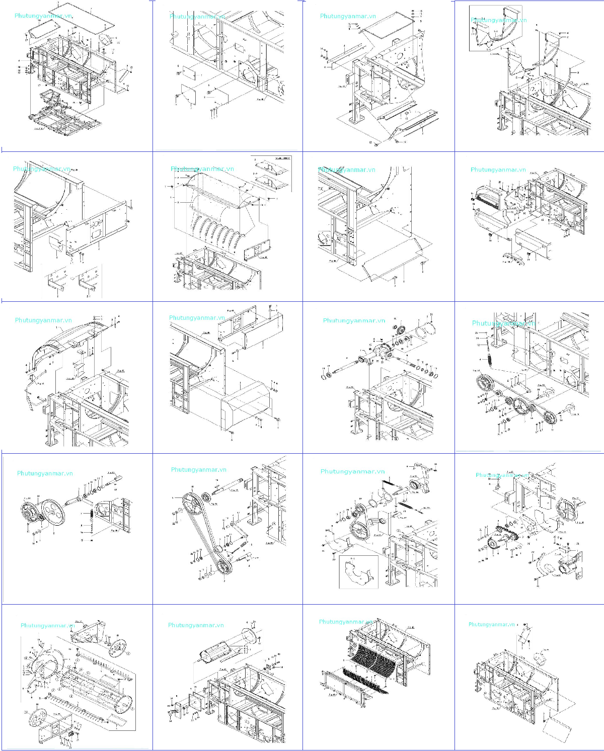 Khung thân nắp bộ phận Đập